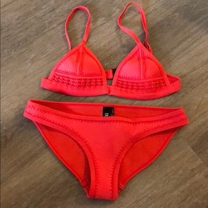 X-SMALL RED NEOPRENE TRIANGL BIKINI